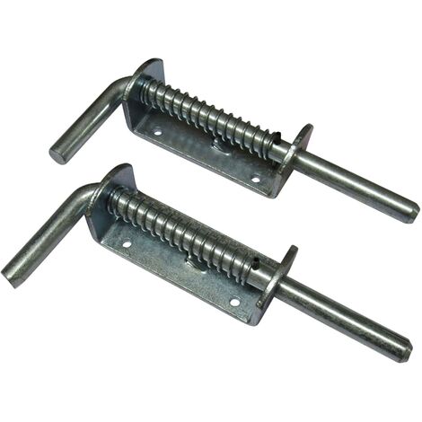 Spring Loaded Animal Shoot Bolts X2 10MM (Zinc Plated Field Gate Door Stable Horse Box)