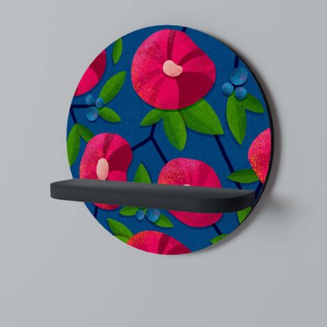 SPRING THOUGHTS Rundes Regal Schwarz