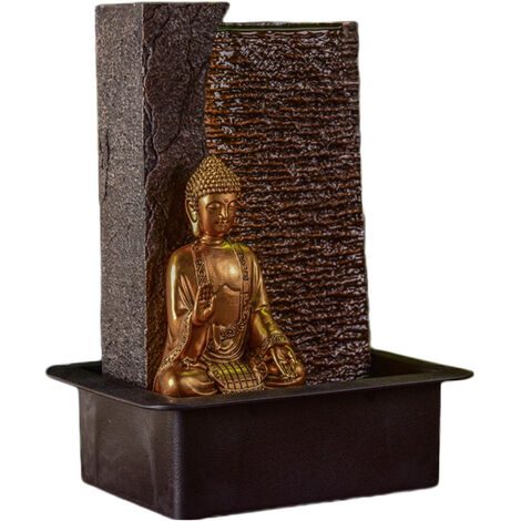 ZEN LIGHT Springbrunnen aus Kunstharz mit Buddha Jati