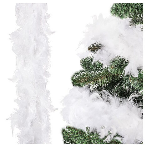 SPRINGOS Federgirlande Weiß 600 cm Hochzeit Babyshower Weihnachten Party Dekoration