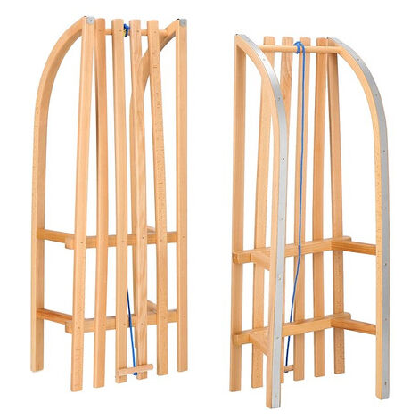 SPRINGOS Slitta in legno per bambini con fune di trazione 89 cm in legno di faggio