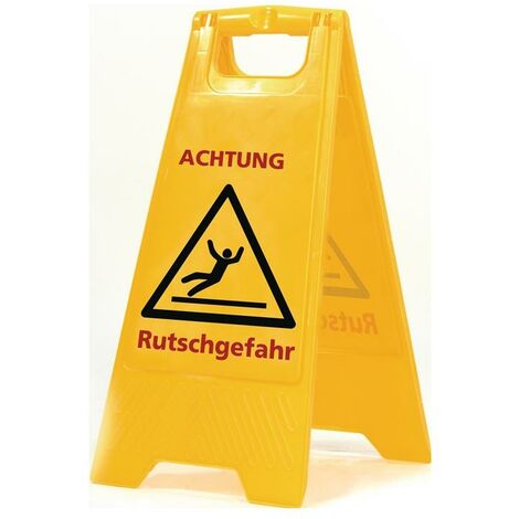 SPRINTUS Panneau d'avertissement attention danger glissement inscription l 300 x 570 mm jaune de sécurité/noir/rouge