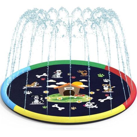 Spritzschutzmatte für Kinder und Hunde, 178 cm Spritzschutzmatte, rutschfeste Spielmatte, Wasserspielzeug