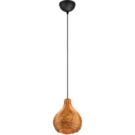 SPROUT SOSPENSIONE IN SISAL COLORE NATURALE D. 18CM 1 LUCE ATTACCO E14 IN RATTAN