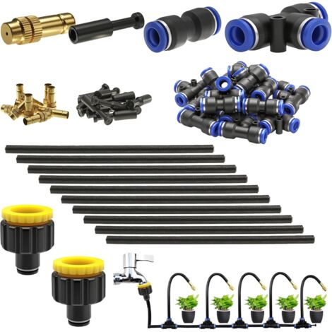 Sprühdüsen-Set aus Messing, 360° verstellbares Bewässerungssystem mit 8-mm-Schnellanschlussadapter zur Bewässerung von Rasenflächen, Terrassen und Gärten