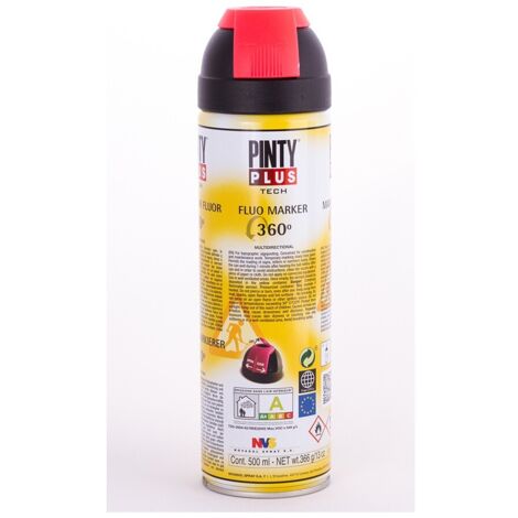 Sprühfarbe Pintyplus Tech 650cc Neonmarker 360° Rot T107