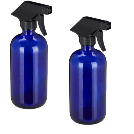 Sprühflasche aus Glas blau, 2er-Set