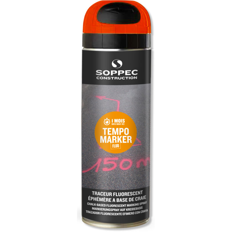 Sprühdose - Eventmarker fluo orange ephemere 1 Monat fluoreszierend Soppec tempo marker - 141716o