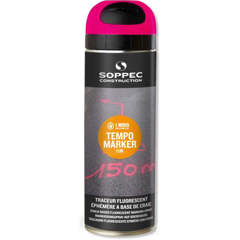 Sprühdose - Eventplotter Kirsche fluo ephemer 1 Monat fluoreszierend Soppec tempo marker - 141725o