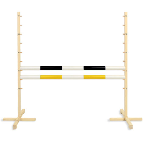Sprunghindernis für Hobby Horse 120cm, zwei Balken - schwarz und gelb