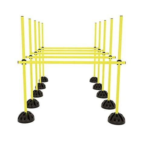 Sprungstangen-Set Trainingsstangen für konditionelles Training Sprungkraft (15 Stangen - 100cm, 10 X-Standfüße, 10 Clips) - Grün NAIZY