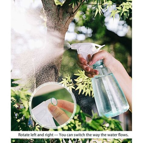 Spruzzatore, 2 pezzi 500 ml, spruzzatore vuoto in plastica riutilizzabile, atomizzatore ricaricabile con testina di spruzzo regolabile per piantare fiori, pulire, giardinaggio, viaggiare, ecc.