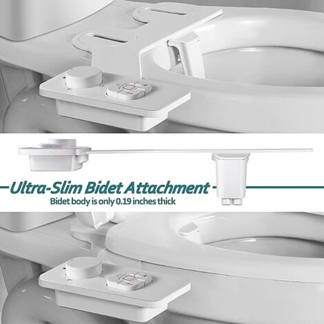 Spruzzatore bidet non elettrico con doppi ugelli autopulenti retrattili - Pulizia anteriore e posteriore - Pulsante regolabile per acqua fredda