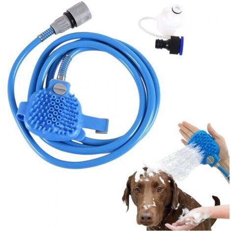 Spruzzatore Doccia 2in1 per Cani e Gatti con Spazzola Massaggiante e Tubo
