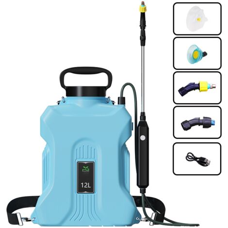 Spruzzatore elettrico a batteria da 12 litri di grande capacità, spruzzatore a zaino per pulizia, disinfezione e irrigazione