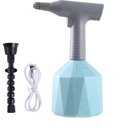 Spruzzatore elettrico con ugello nebulizzatore, spruzzatore d'acqua portatile per prato e giardino (blu 1 L)