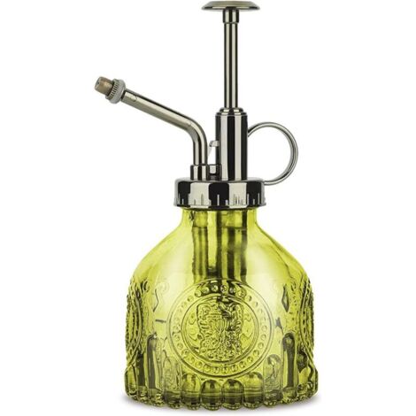Spruzzatore per irrigazione in vetro, 200 ml, stile retrò con pompa, spruzzatore/specchio per irrigazione a una mano per il giardino