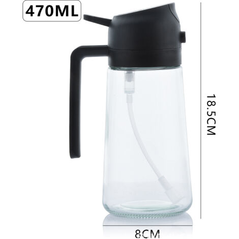 Spruzzatore per olio da cucina 2 in 1, 470 ml, per cucinare, arrostire, grigliare e preparare insalate, Spruzzatore per olio da cucina da 470 ml, Spruzzatore per olio da cucina 2 in 1, Flacone spray p