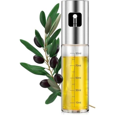 Spruzzatore per olio di qualità premium, 100 ml, spray da cucina antigoccia, erogatore di olio in vetro, accessori per friggitrice ad aria