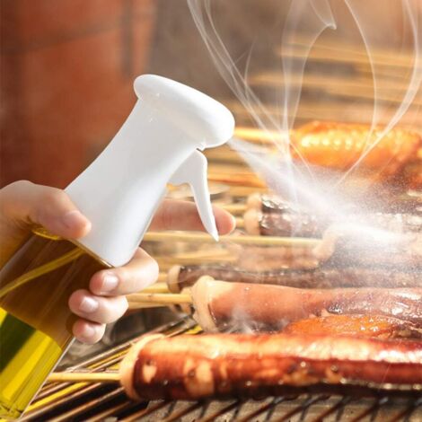 Spruzzatore per olio, spruzzatore per olio d'oliva, spruzzatore per olio e aceto per alimenti, cucina, barbecue, 210 ml (bianco)