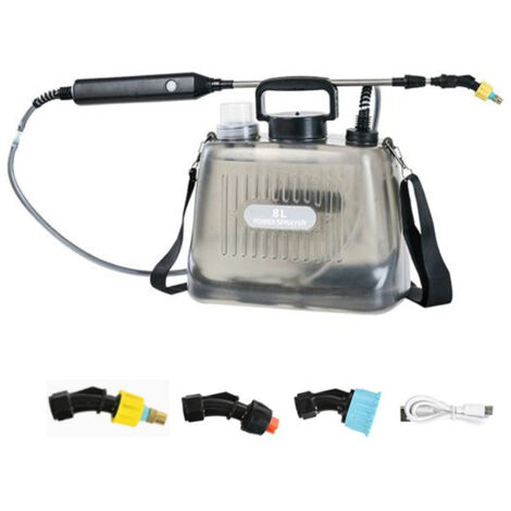 Spruzzatore portatile da 8 litri con 3 ugelli nebulizzatori Spruzzatore elettrico da giardino, disinfezione e irrigazione Design ergonomico leggero