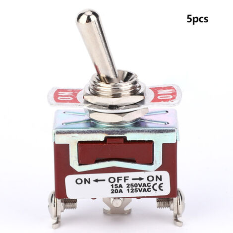 SPST 3-Positionen-Wippschalter, wasserdicht (Ein/Aus/Ein) – 5er-Pack