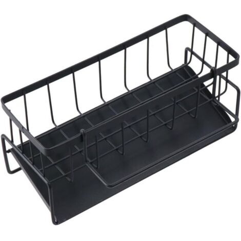 Spülbecken-Organizer – Küchenschwammhalter mit automatischer Abtropfschale und Spülbeckentuchhalter – Ideal für Küche und Bad – Organizer für Bürsten,