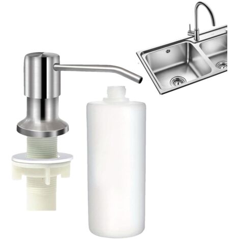 Spülbecken-Seifenspenderpumpe, integrierter Seifenspender, 350 ml/500 ml Flüssigseifenspenderflasche – Spülmittelspender, 360°-Drehung, Reinigungszubehör