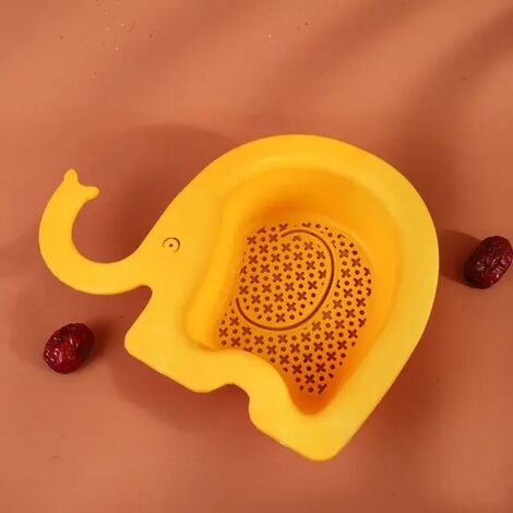 Spülbecken-Sieb, Abtropfkorb für Essensreste, Küchen-Gemüse-Suppen-Müllfilter, dreieckiger Wasserfilter aus Kunststoff für den Haushalt, Abtropfgestell, gelber Elefant