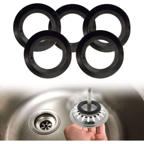 BEIJIYI Spülbecken-Stopfendichtungen, Gummi-Spülbeckendichtung, Siebdichtungen, 5-teilige Ersatz-Spülbeckendichtung, Spülbecken-Stopper-Gummidichtungen für Stopperventil und Siebkorb, Reparatur