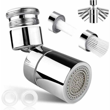 Spülbecken-Wasserhahn-Luftsprudlerfilter, Wassersparer mit Doppelfunktion (1 Stück), 360 Grad schwenkbarer Wasserspar-Luftsprudler für Küchen-/Badezimmer-Wasserhahn
