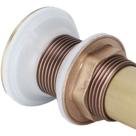 [Spülbeckenablauf] [Überlaufsicher] Antik-Stil – Ventilsiphon ohne Loch, aus Kupfer/Edelstahl, 3 cm Durchmesser