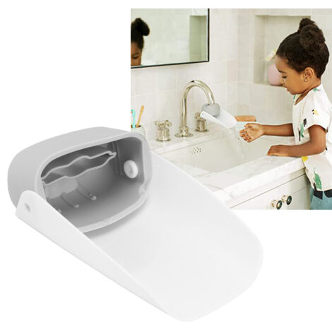 [Spülbeckenzubehör] Tragbare Silikon-Wasserhahnverlängerung 4,5 x 14 cm, Grau, für Kleinkinder und Babys – erleichtert das Händewaschen und spart Wasser