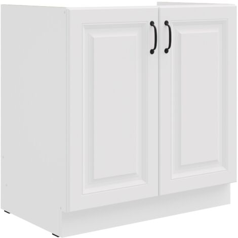 Spülenschrank 80 cm Stilo Weiss Küchenzeile Küchenblock Küche Einbauküche