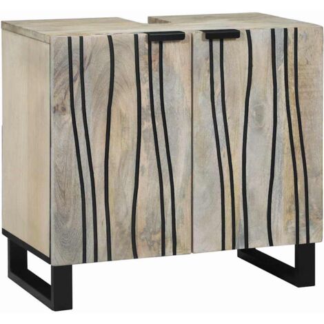 Spülenschrank mit Regal Braun und Schwarz 62 x 33 x 58 cm vidaXL