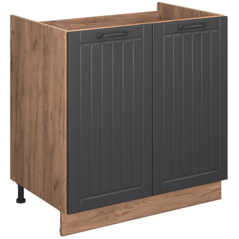 Spülenunterschrank Fame-Line, Dunkelgrau, 80 cm , AP Anthrazit, Vicco