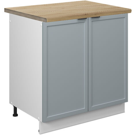Spülenunterschrank Fame-Line, Hellblau-grau, 80 cm , AP Eiche, Vicco