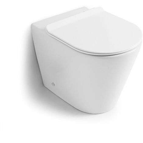 Spülrandloses Keramik-Stand-Wc Mit Wc-Sitz  Blues