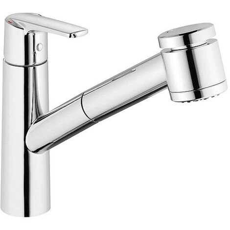 Spültischmischer Heinrich Schulte Alpha 300 herausziehbare Geschirrbrause, Ausladung 216 mm, chrom - Z059803-00010