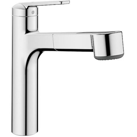 Spültischmischer KWC Domo herausziehbare Geschirrbrause, Ausladung 225 mm, chrom - 10.661.033.000FL