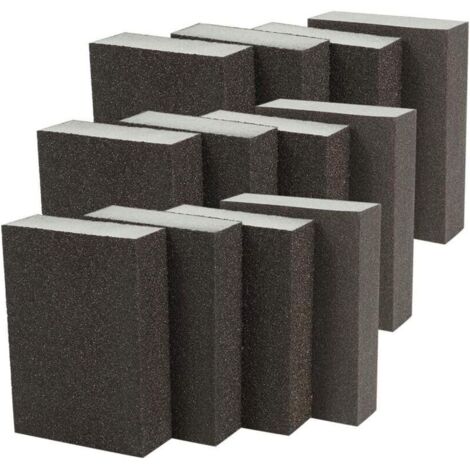 Spugna abrasiva (12 pezzi): assortimento di 4 grane (grossa, media, fine, superfine), blocchi abrasivi lavabili e riutilizzabili e kit