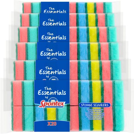 Spugna abrasiva Spontex Essentials – 6 x Confezione da 20, totale 120
