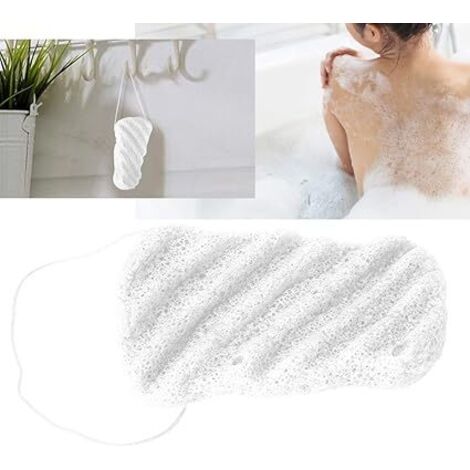 Spugna da bagno esfoliante Konjac corpo 100% naturale e delicata - Bianca (confezione da 3)