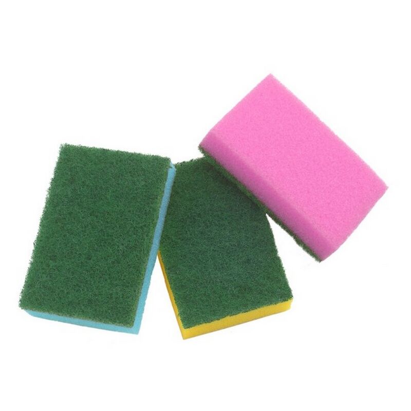 24cf Spugna Abrasiva Colorata 10 Pz. Col. Assortiti Cm. 9x6x3 H