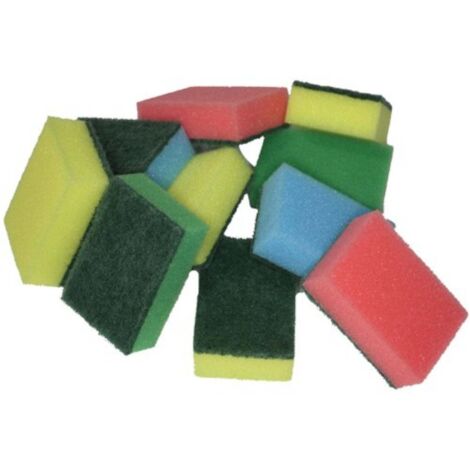 Spugne Colorate Multiuso con Lato Abrasivo - Pulizia Cucina - 10 pz