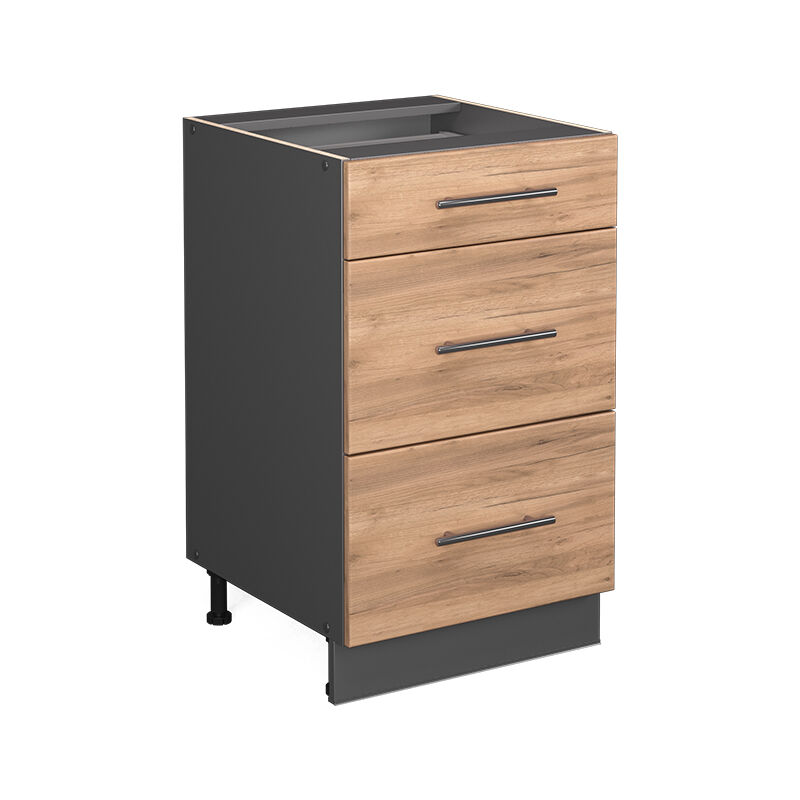 Vicco - Küchenunterschrank Fame-line, Goldkraft Eiche, 50 Cm Ohne Arbeitsplatte