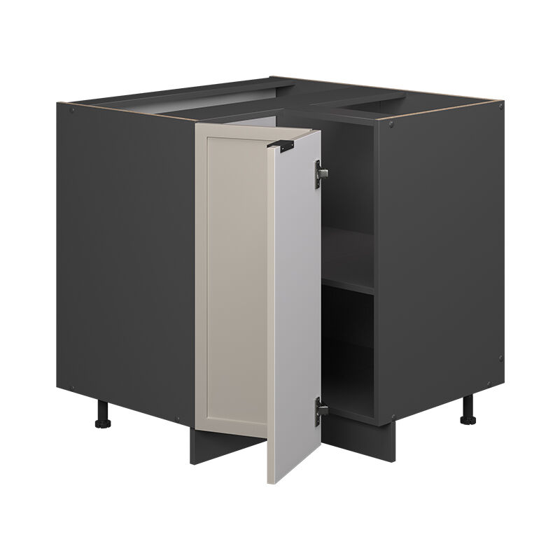 Vicco - Eckunterschrank Fame-line, Graubeige, 80.5 Cm, Ap Marmor
