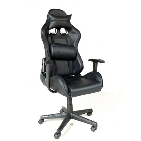 Sputnik schwarzer Gaming-Sessel mit Stahlgestell