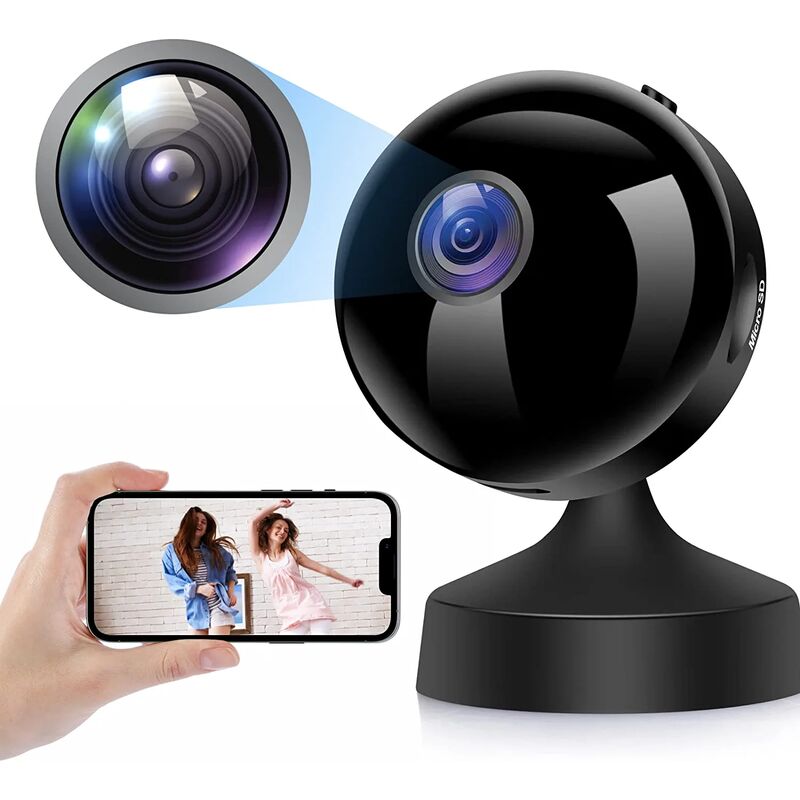 Aougo - Spy Camera, 1080P Mini Wireless Surveillance Camera with WiFi Recording Long Batteries Hidden Mic Motion Detection and Night Vision Spy Cam