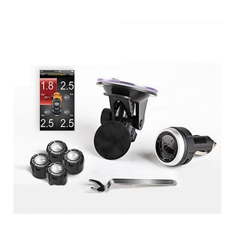 SPY - Capteurs de pression des pneus TPMS pour la commande par smartphone avec 4 capteurs externes